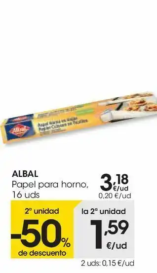 Eroski Albal papel para horno oferta