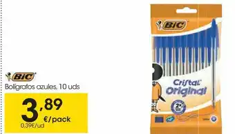 Eroski Bolígrafos azules bic oferta