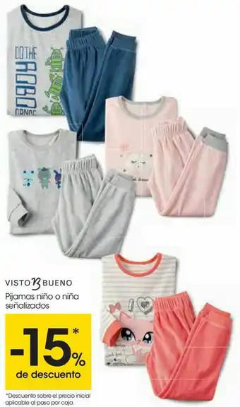 Eroski Visto bueno pijama niño o niña señalizados oferta