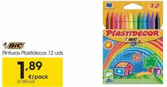 Eroski Bic pinturas plastidecor oferta