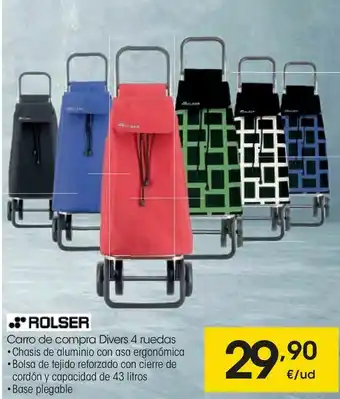 Eroski Carro de compra divers 4 ruedas rolser oferta