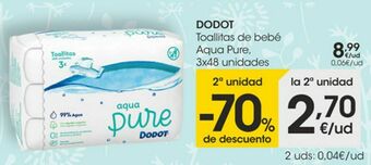 Eroski Dodot toallitas de bebé aqua pure oferta
