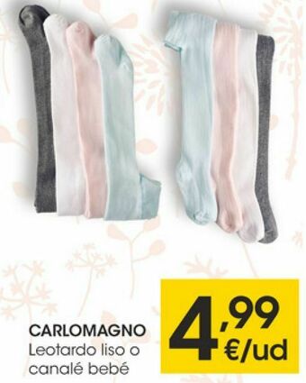 Eroski Carlomagno leotardo liso o canalé bebé oferta