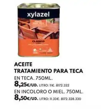 BricoCentro Xylazel Aceite Tratamiento Para Teca 750ml oferta