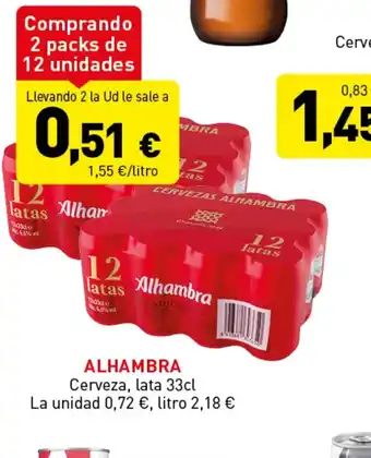 Hiperber ALHAMBRA Cerveza, lata 33cl oferta