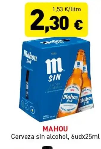 Hiperber MAHOU Cerveza sln alcohol, 6udx25ml oferta