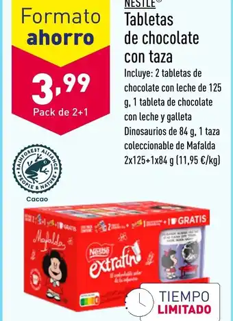 ALDI NESTLÉⓇ Tabletas de chocolate con taza oferta