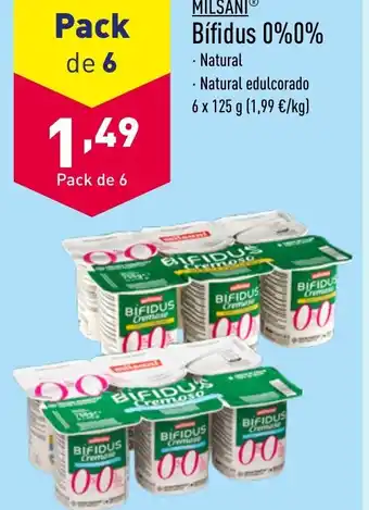 ALDI MILSANIⓇ Bífidus 0%0% oferta
