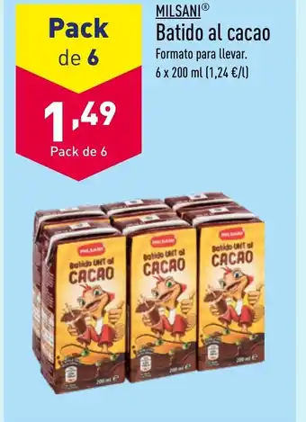 ALDI MILSANIⓇ Batido al cacao oferta