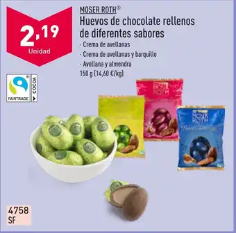 ALDI Huevos de chocolate rellenos de diferentes sabores oferta