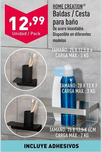 ALDI HOME CREATION® Baldas/Cesta para baño oferta