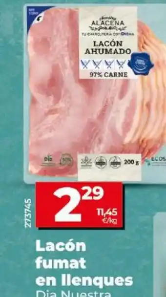 Dia Lacón fumat en llenques Dia Nuestra Alacena 200 g oferta