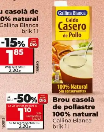 Dia Brou casolà de pollastre 100% natural Gallina Blanca brik 11 oferta