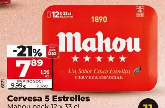 Dia Cervesa 5 Estrelles Mahou pack-12 x 33 cl oferta