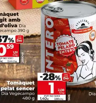 Dia Tomàquet fregit amb oli d'oliva Dia Vegecampo 390 g oferta