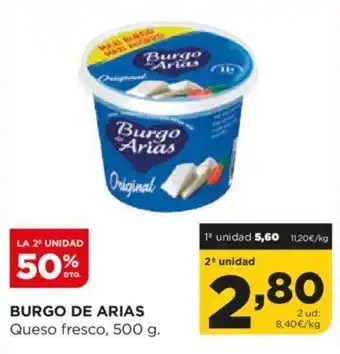 Alimerka BURGO DE ARIAS Queso fresco, 500 g. oferta