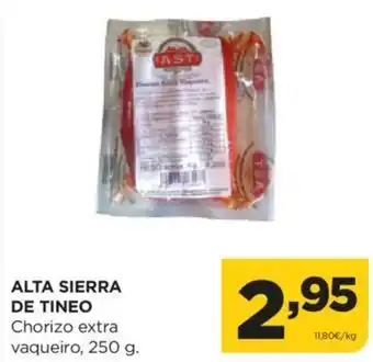 Alimerka ALTA SIERRA DE TINEO Chorizo extra vaqueiro, 250 g. oferta