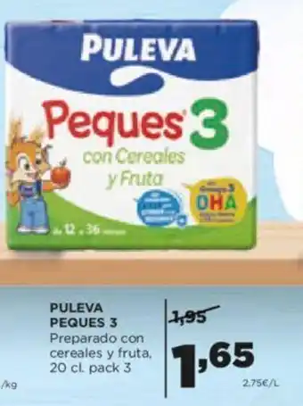 Alimerka PULEVA PEQUES 3 Preparado con cereales y fruta, 20 cl pack 3 oferta