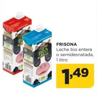 Alimerka FRISONA Leche bio entera o semidesnatada, 1 litro oferta