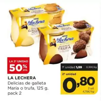 Alimerka LA LECHERA Delicias de galleta María o trufa, 125 g. pack 2 oferta