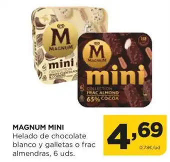 Alimerka MAGNUM MINI Helado de chocolate blanco y galletas o frac almendras, 6 uds. oferta