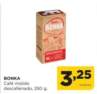 Alimerka BONKA Café molido descafeinado, 250 g. oferta