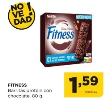 Alimerka FITNESS Barritas protein con chocolate, 80 g. oferta