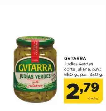 Alimerka GVTARRA Judías verdes corte juliana, p.n.: 660 g., p.e.: 350 g. oferta