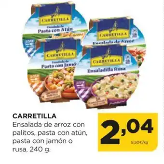 Alimerka CARRETILLA Ensalada de arroz con palitos, pasta con atún, pasta con jamón o rusa, 240 g. oferta