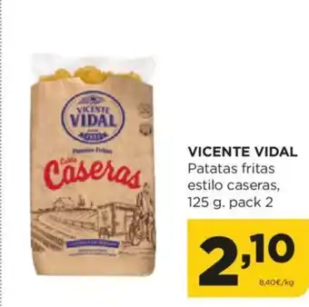Alimerka VICENTE VIDAL Patatas fritas estilo caseras, 125 g. pack 2 oferta