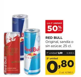 Alimerka RED BULL Original, sandía o sin azúcar, 25 cl. oferta
