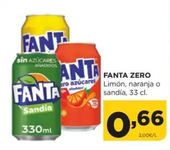 Alimerka FANTA ZERO Limón, naranja o sandía, 33 cl. oferta