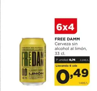 Alimerka FREE DAMM Cerveza sin alcohol al limón, oferta