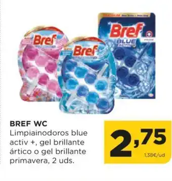 Alimerka BREF WC Limpiainodoros blue activ +, gel brillante ártico o gel brillante primavera, 2 uds. oferta