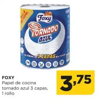 Alimerka FOXY Papel de cocina tornado azul 3 capas, oferta