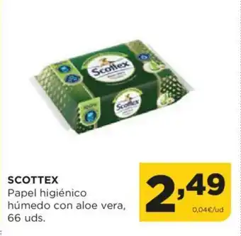 Alimerka SCOTTEX Papel higiénico húmedo con aloe vera, 66 uds. oferta