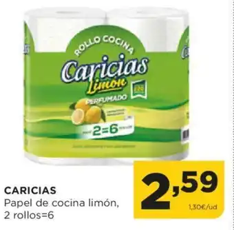 Alimerka CARICIAS Papel de cocina limón, 2 rollos=6 oferta