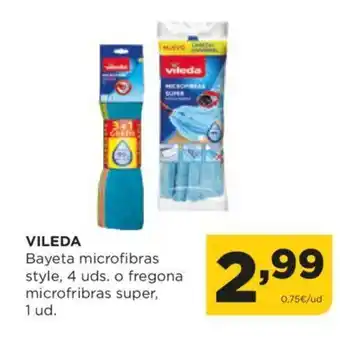 Alimerka VILEDA Bayeta microfibras style, 4 uds. o fregona microfribras super, 1 ud. oferta