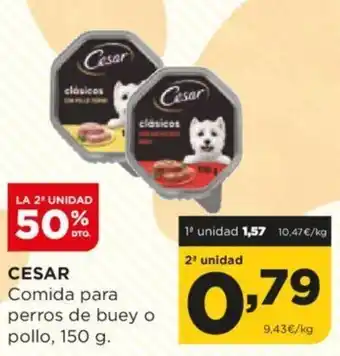 Alimerka CESAR Comida para perros de buey o pollo, 150 g. oferta