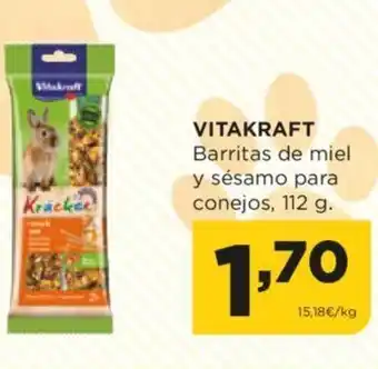 Alimerka VITAKRAFT Barritas de miel y sésamo para conejos, 112 g. oferta