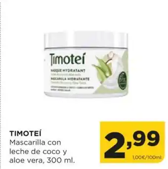 Alimerka TIMOTEI Mascarilla con leche de coco y aloe vera, 300 ml. oferta