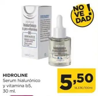 Alimerka HIDROLINE Serum hialurónico y vitamina b5, 30 ml. oferta