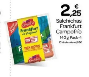 Supermercados El Jamón Salchichas Frankfurt Campofrío oferta