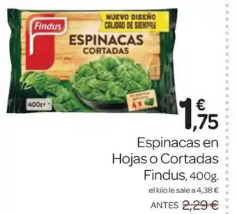 Supermercados El Jamón Espinacas en Hojas o Cortadas oferta