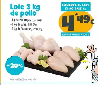 AhorraMas Lote 3 kg de pollo oferta