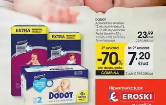 Eroski En los pañales dodot señalizados oferta