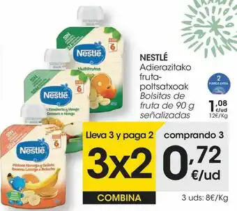 Eroski En las bolsitas de fruta nestlé oferta