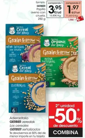Eroski Los cereales gerber señalizados oferta