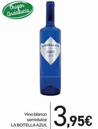 Vino blanco semidulce la botella azul