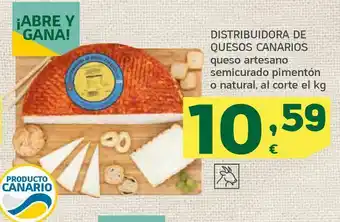 HiperDino Queso artesano semicurado pimentón o natural oferta